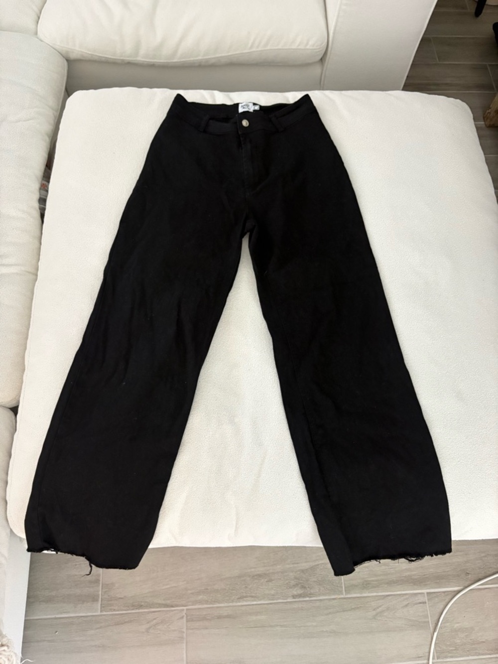 Princess Polly Black Wide-Leg Jeans